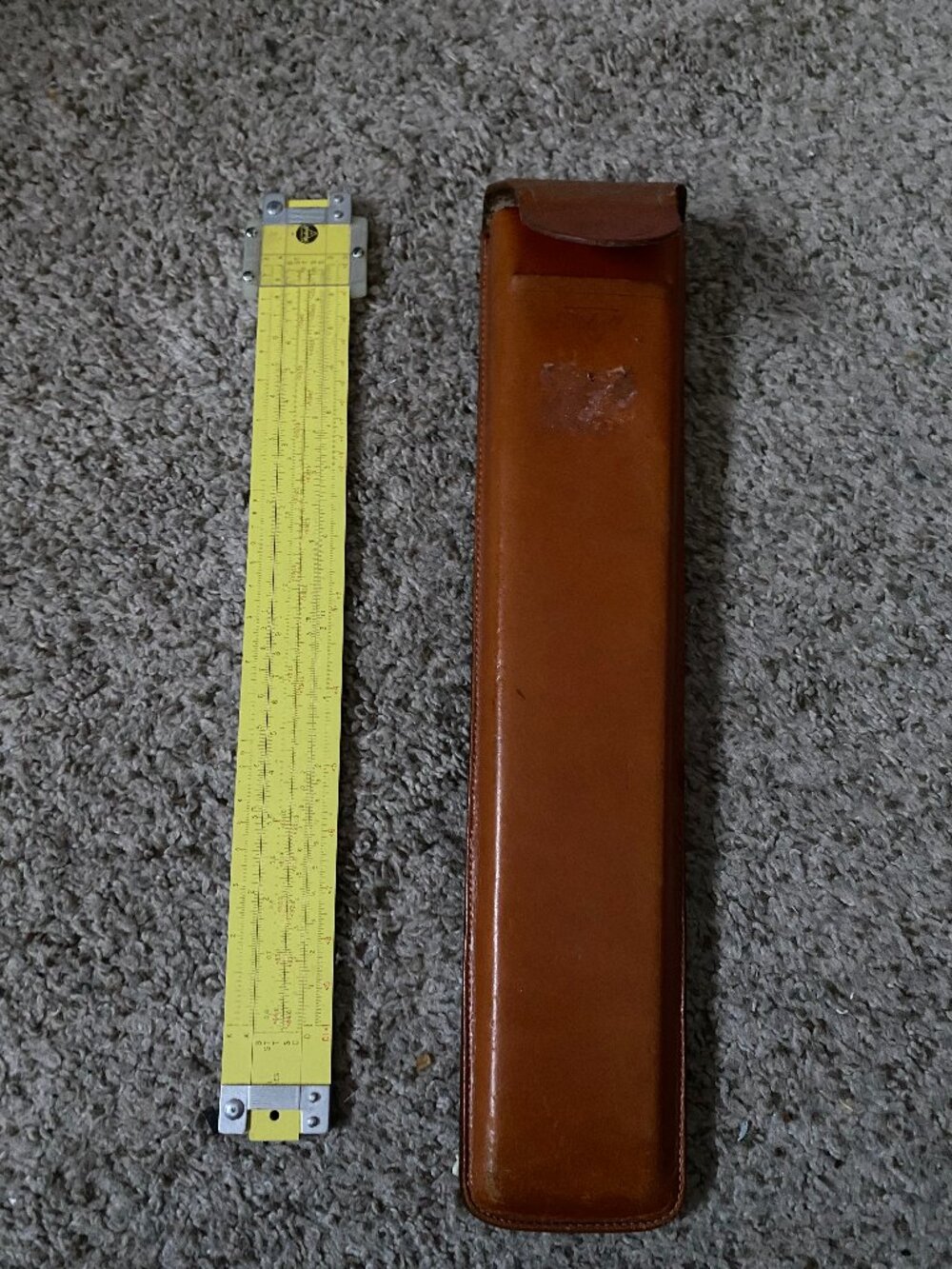 Vintage Picket Slide Rule w/ Trigg Leather Case